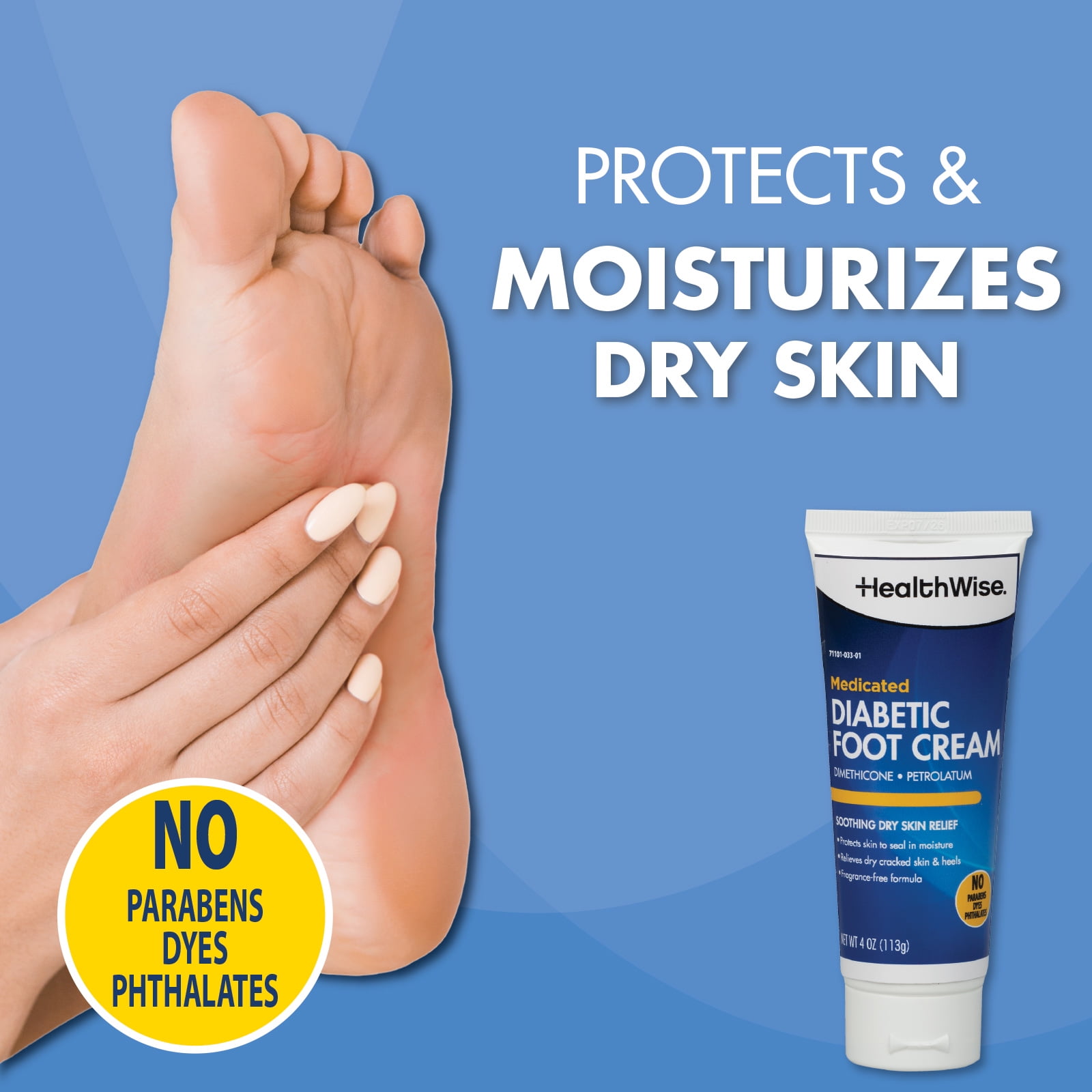 Foot Cream Dry Cracked Heels Diabetes HealthWise Medicated