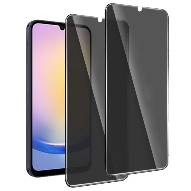 ZYQEEE 2 Pack Privacy Screen Protector for Samsung Galaxy A25 6.4 inch, Anti-Spy Tempered Glass, Bubble-Free, Easy Install