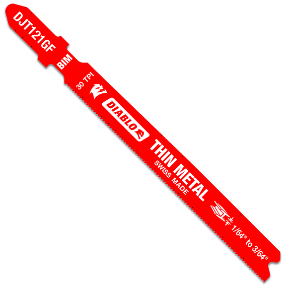 Diablo-DJT121GF5 3-5/8in. 30 TPI Bi-Metal T-Shank Jig Saw Blades for Thin Metal 5pk