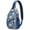 Floral Bohemia, variant on Artistic Bear Sling Backpack, Cute Polar Bear Cartoon Print Crossbody Bag, Forest Winter Wild Hunting Design for Travelers