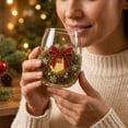 thumbnail image 5 of SLYNSHome Christmas Stemless Wine Glasses, Festive Holiday Tumbler Cups for Xmas Parties and Home Decor, 15oz Glassware Gift Set, 5 of 7