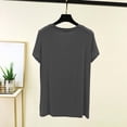 thumbnail image 4 of Qgtaibl Plus Size Athletic Shirts for Women Casual Modal Short Sleeve Side Split Tops Summer Breathable Stretch Running Gym T-Shirts Dark Gray XXXL, 4 of 7