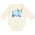 thumbnail image 3 of Inktastic Cute Baby Hippo Boys or Girls Long Sleeve Baby Bodysuit, 3 of 5
