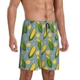 thumbnail image 2 of Kdxio Corn On The Leaves Print Mens Sleep Shorts Bottoms Soft Comfy Pajama Wear Pants with Drawstring Pockets, 2 of 5
