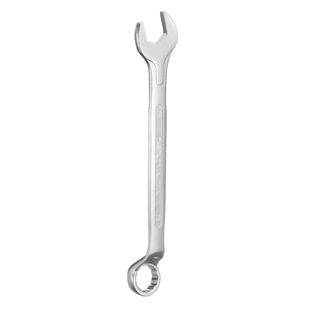 Uxcell Combination Wrench Offset 25mm 75-Degree 12-Point Box End and 15° Angled Open End Metric CR-V Steel Nickel Plated Multi-function Spanners for Mechanics DIY Enthusiasts