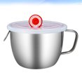 thumbnail image 4 of 1 Pce Bol à Nouilles en Acier Inoxydable Résistant à la Chaleur avec Poignée et Couvercle Bols à Soupe Récipient d'Isolation Alimentaire (Argent), 4 of 6