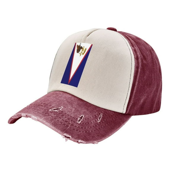 Men Women America Samoa Flag Distressed Twill Cotton Baseball Cap Vintage Adjustable Dad Hat