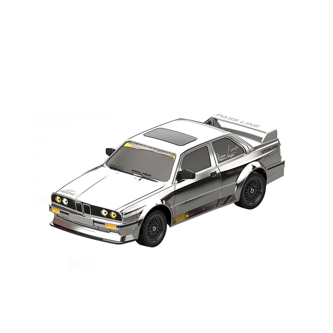 1/16 Scale 4WD RC Drift Car High Speed Racing Remote Control Vehicle With ESP Gyroscope Stabilization LED Front Rear Lights Full Proportional Driving System For Adults Hobbyists