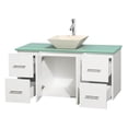 thumbnail image 2 of Centra 48 inch Single Bathroom Vanity in Matte White, White Carrera Marble Countertop, Pyra Bone Porcelain Sink, and No Mirror, 2 of 2