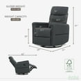 thumbnail image 6 of Evolur Peyton Manual Recline Glider with Full 360-Degree Swivel, Graphite, 6 of 14