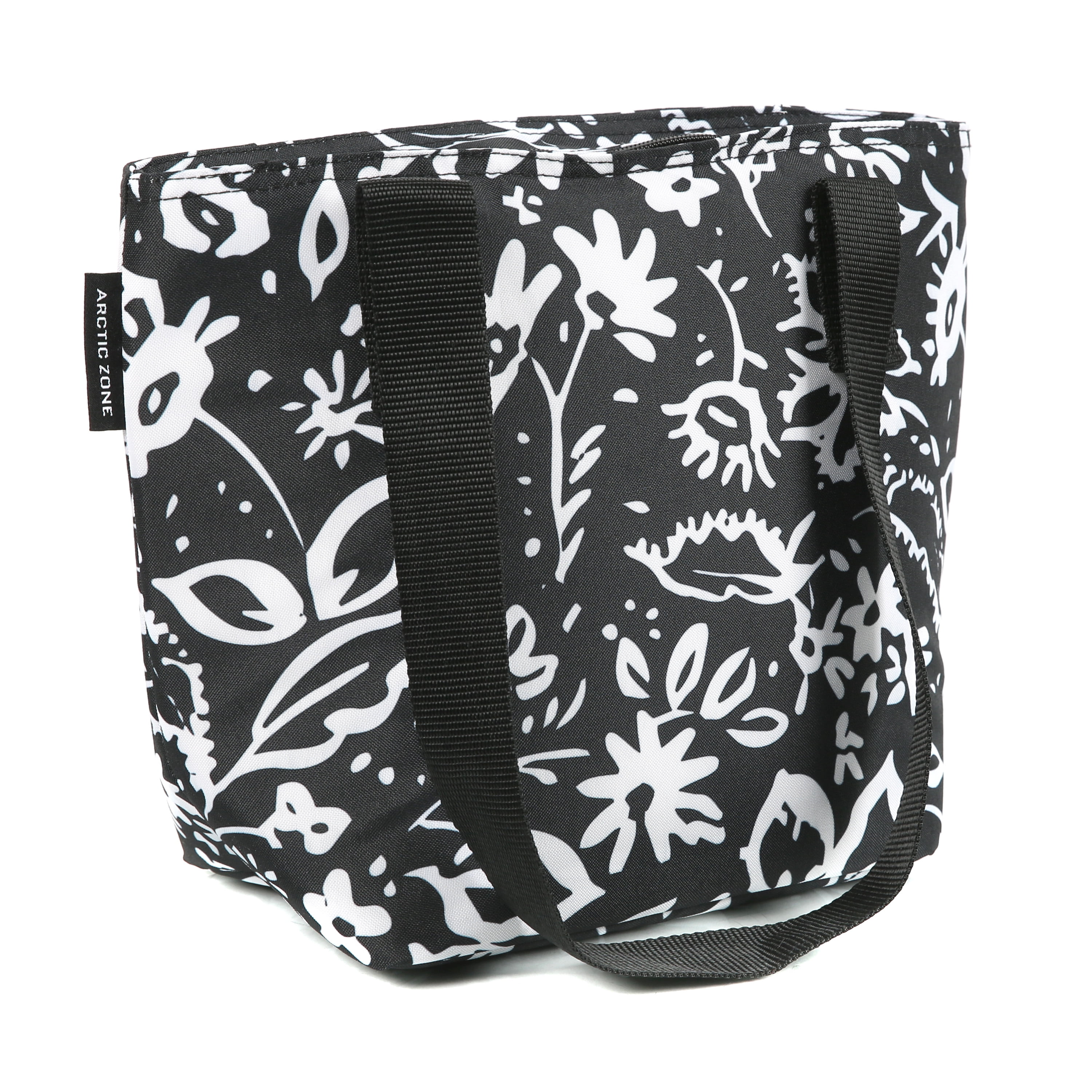 Arctic Zone Metropolis Lunch Tote, Lunch Bag For Women, Black & White Floral