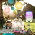 thumbnail image 4 of Portable Bluetooth Speaker 8" Woofer w/ Tripod Stand Microphone Remote Control White LED Clear Shell, 4 of 10
