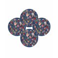 thumbnail image 7 of 15 Inch Round Placemats Set of 4, Navy Blue Flowers Non Slip Heat Insulation PP Table Mats, Spring Vintage Floral Leaves Farmhouse Washable Place Mats for Kitchen Dining Party Table Decor, 7 of 7