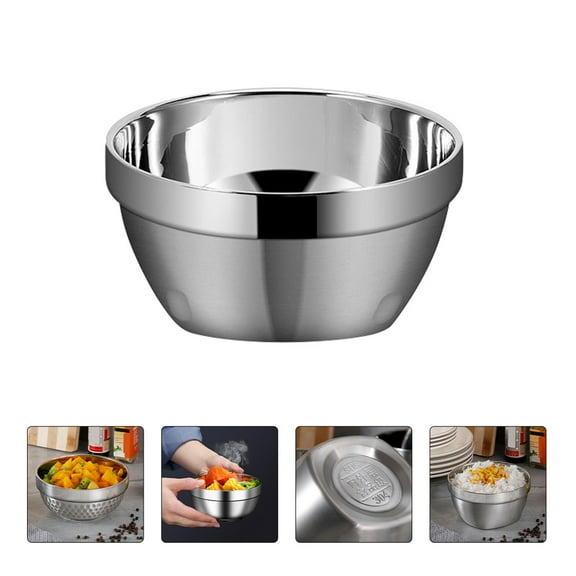 LEORX Stainless Steel Bowl Soup Bowl Insulated Kitchenware Home Use 1Set