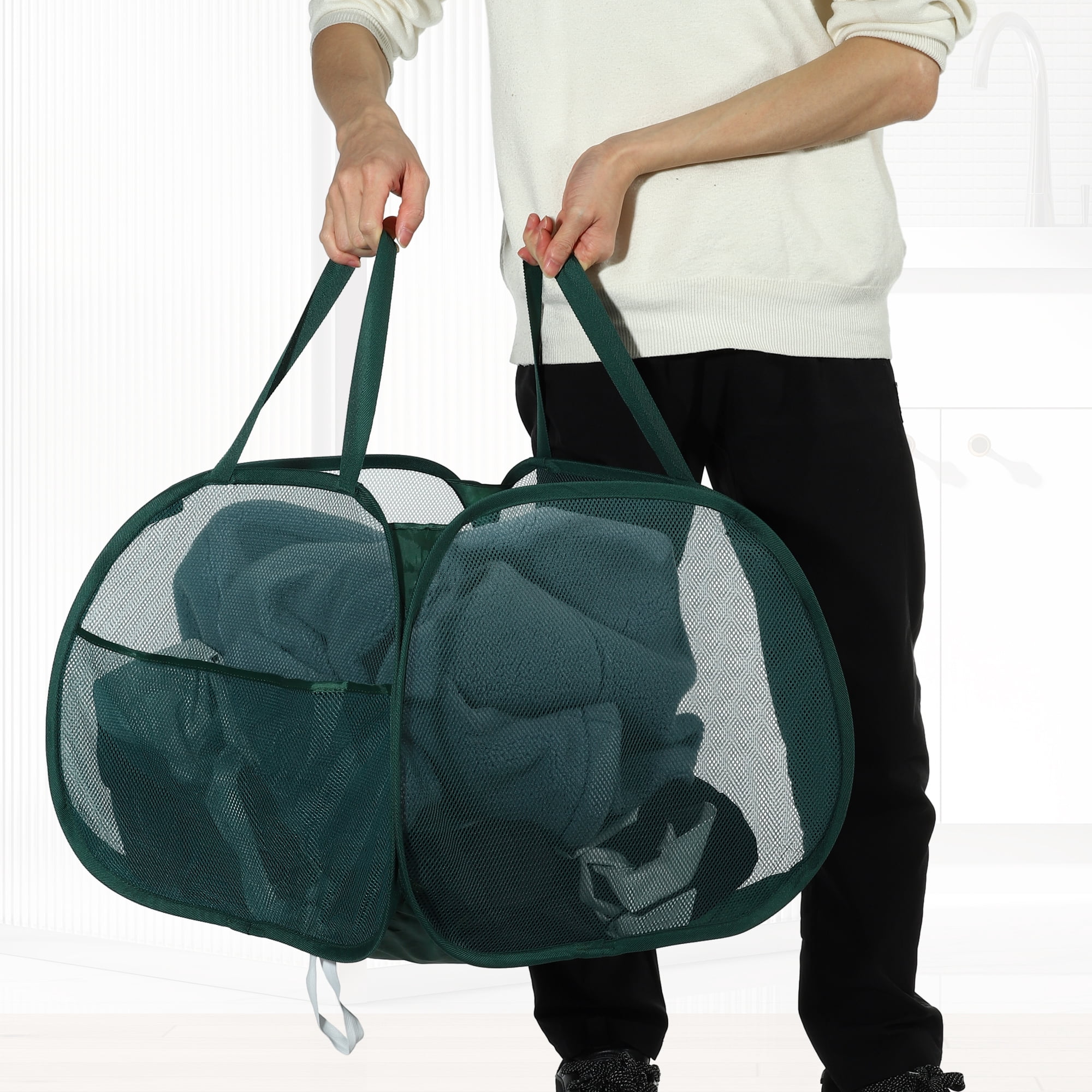 Unique Bargains Hamper Basket for Bathroom 1 Pc Green