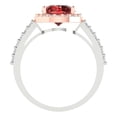 thumbnail image 4 of Clara Pucci 14K White/Rose Gold Solid Gold Garnet Solitaire with Accents Anniversary Ring for Women - 1.86 cttw Round Cut, 4 of 8