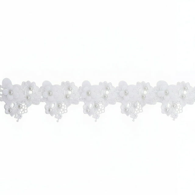 kurtrusly Elegant Lace Wide For Flower Lace Ribbon 6.5 Cm Wide Trim Embellished With Crafting Ideas Lace Ribbon 6.5 Wide white