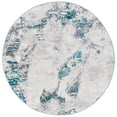 thumbnail image 3 of SAFAVIEH Amelia Ashley Abstract Area Rug, Gray/Turquoise, 6'7" x 6'7" Round, 3 of 11
