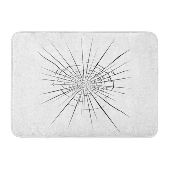 YUSDECOR Fracture Break Crack Broken Glass Cracked Screen Fissure Repair Rug Doormat Bath Mat 23.6x15.7 inch