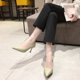 thumbnail image 5 of Amzcrzy Zapatos de mujer,Zapatos de mujer,Zapatillas de mujer, Zapatos de tacón alto de piel suave para mujer, tacones finos, nuevos, primavera-verano, versátiles, puntiagudos, negros, para trabajar., 5 of 5