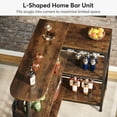 thumbnail image 7 of Tribesigns Modern L-Shaped Bar Table, 3-Tier Wood Pub Table with Storage Shelves and Stemware Rack for Kitchen, Dining Room, Rustic Brown, 7 of 7