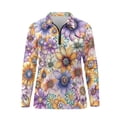 thumbnail image 2 of Uorisanigo Mandala Flower Women's Golf Shirt Size M Casual Breathable Hiking Running Workout Tops Relaxed Long Sleeve Quarter Zip Pullover for Women, 2 of 7