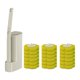 thumbnail image 2 of Juego de cepillo y soporte para inodoro, kit de limpieza para inodoro de pared con 18 recambios Sabor a limón, 2 of 9