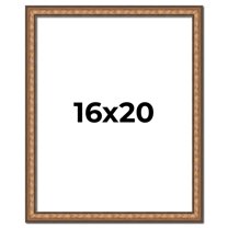 16x20 Frame Gold Real Wood Picture Frame Width 1.25 inches | Interior Frame Depth 0.5 inches |