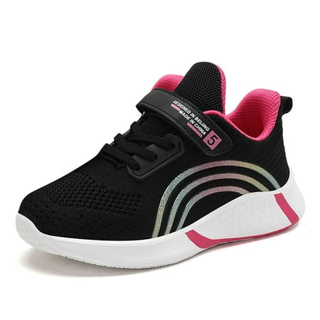 

MIASHUI Boys Girls Sneakers Comfortable Running Walking Mesh Casual Shoes for Toddler Black 5-5.5 Years