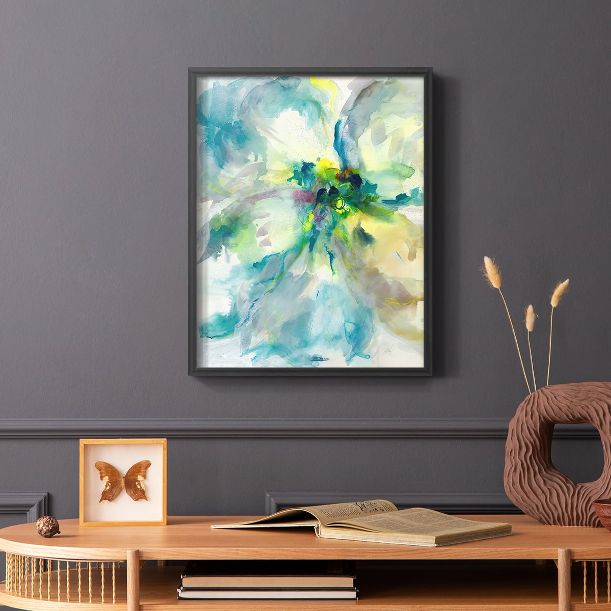 Maybe Petunias II in Black Solid Wood 8 x 10 Framed Print