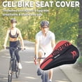 thumbnail image 6 of Bike Seat Cushion Bicycle Silicone Seat Breathable Padded with Rain Cover 11Inches X 7Inches Red, 6 of 7