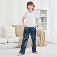 thumbnail image 6 of Kids' Pajama Pants Soft Relaxed Fit Sleep Pants Lounge Pants with Pockets Blue Leaves and Snowflakes Medium, 6 of 9