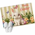 thumbnail image 2 of Rectangle Area Rug 2x3ft, Spring Rabbit Pastoral Flower Non-Shedding Washable Area Rug, Easter Bunny Butterfly Stripe Non Slip Low-Profile Rugs for Living Room, Bedroom Dining Room, 2 of 9