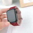 thumbnail image 2 of Silicone Band for Apple Watch 38mm 40mm 41mm 42mm (S10), Cute Butterflies Floral Engraved Soft Sport Band Adjustable For Apple Watch Series 10 9 8 7 6 5 4 3 2 1 SE, Winered, 2 of 6