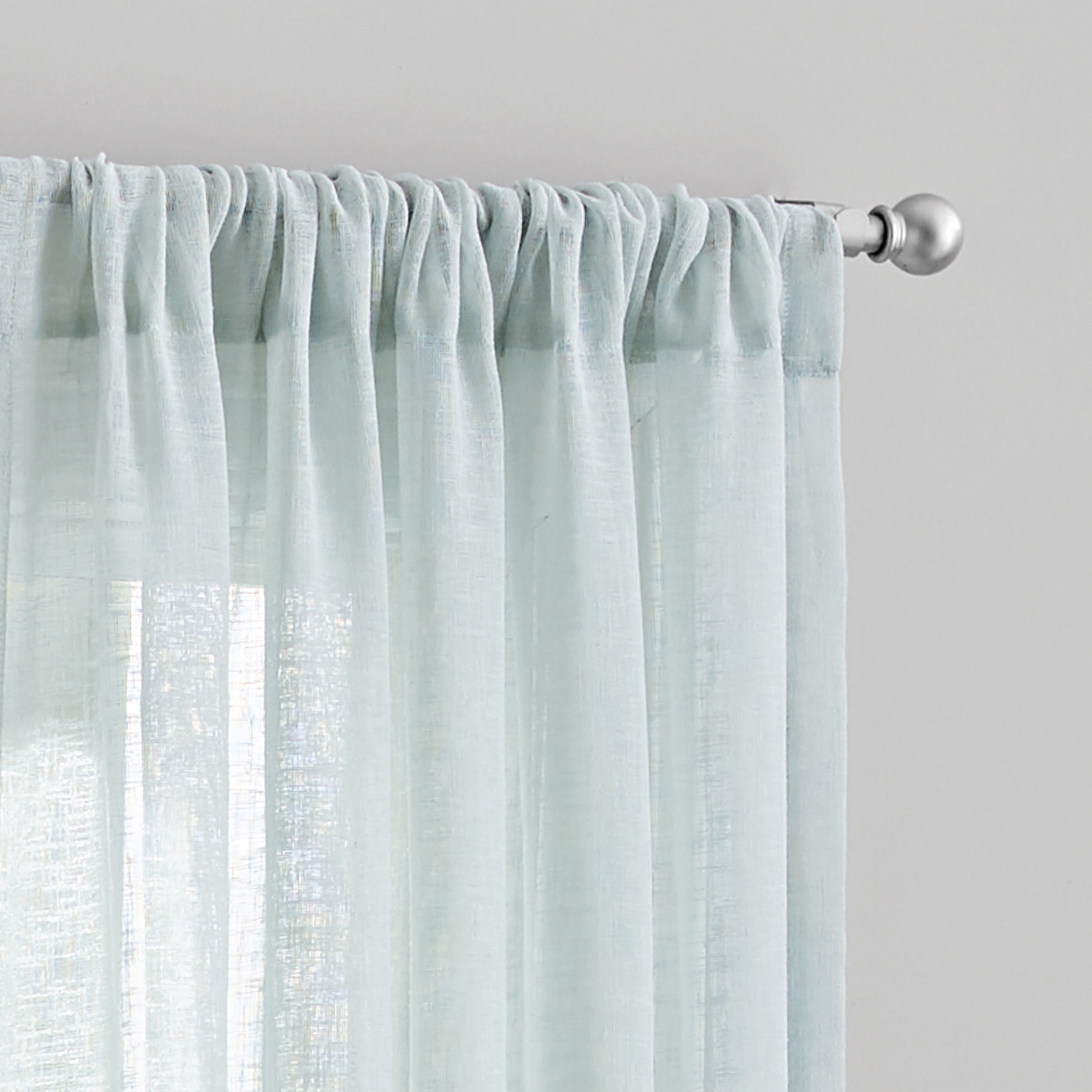 Mainstays Bel Air Sheer Single Curtain Panel, Mint, 50 in x 63 in