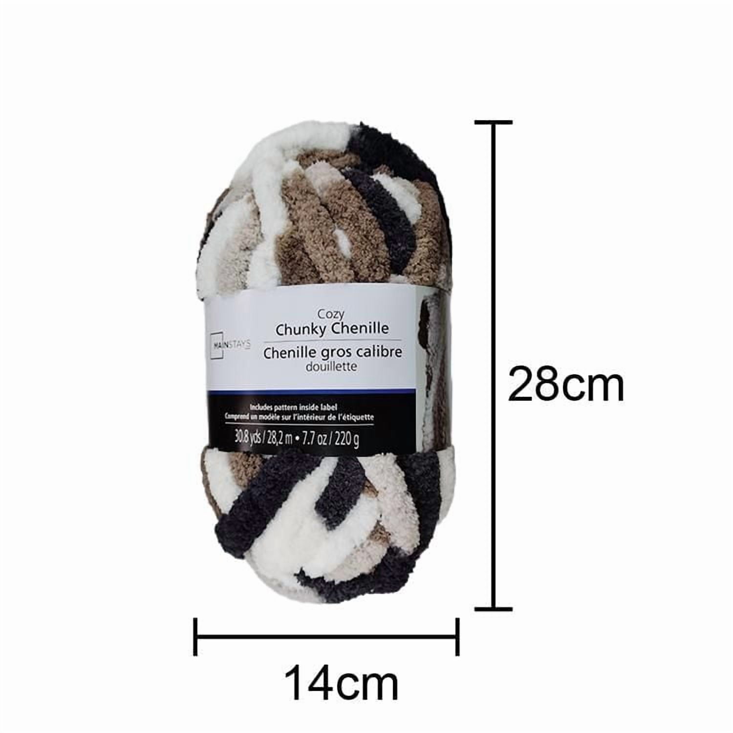 MAINSTAYS Farmhouse Cozy Chenille Yarn, Polyester 100% yarn