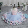 thumbnail image 2 of LUOGENLI Cute Summer Dresses For Girls 10-12 Years Old Kids Toddler Baby Girls Spring Summer Print Ruffle Sleeveless Party Princess Dress Cute Graduation Dresses For Girls Blue Size 150, 2 of 7