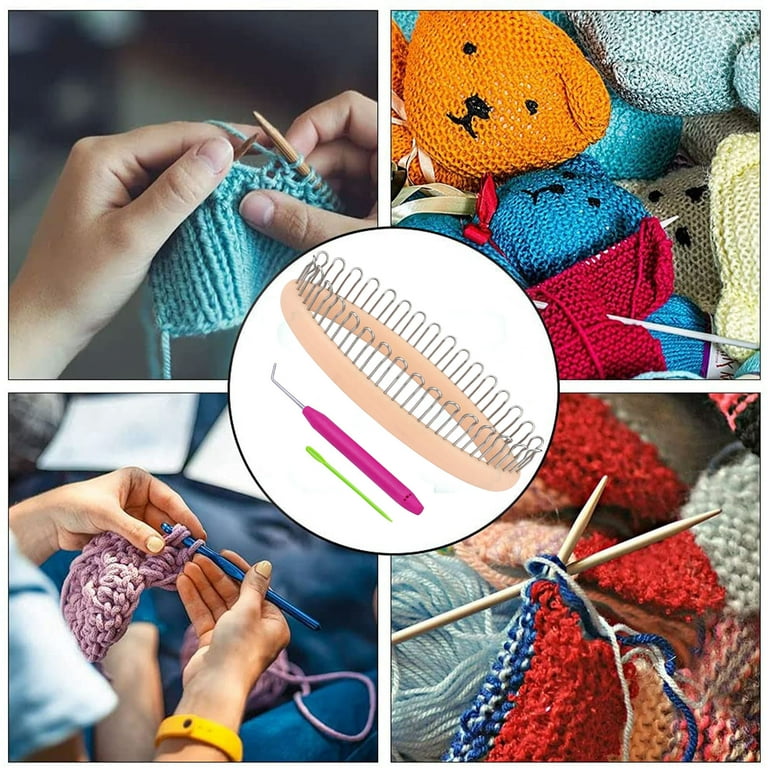 Naler 50 Piece Crochet Set Kit with Crochet Hooks Yarn Set - 24 Assorted 100% Acrylic Mini Yarns with 25pcs Crochet Hook Set & Knitting Bag