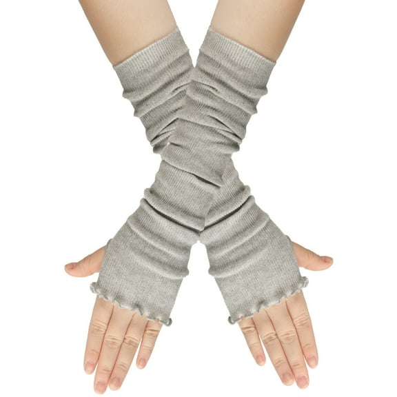 Tweang Long Gloves Women Formal Workout Gloves Women Womens Gloves Elbow Gloves Open Finger Gloves Men Half Finger Gloves Tea Party Gloves for Women Gray One Size