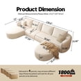 thumbnail image 2 of 138.6" U Shaped Modern Modular Sectional Curved Sofa with Ottoman, Minimalist Style Comfy Cloud Couch for Living Room Apartment, No Assembly Required Boneless Couches (Beige,Left Facing Chaise), 2 of 7