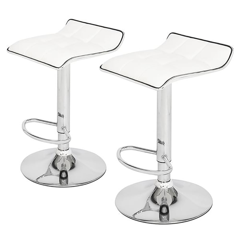 Veryke Bar Stools Set of 2, Square Board Curved Cushion Chair Dining