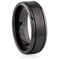 thumbnail image 1 of Black Ceramic 8Mm Wide Satin Center Ring, 1 of 1