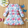 thumbnail image 3 of Popshion Little Girls Butterfly Rainbow A-Line Dress Long Sleeve Summer Fall Dresses 18M-6T, 3 of 6