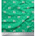 thumbnail image 1 of Soimoi Green Moss Georgette Fabric Bow & Diamond Geometric Print Fabric by the Yard 42 Inch Wide, 1 of 3