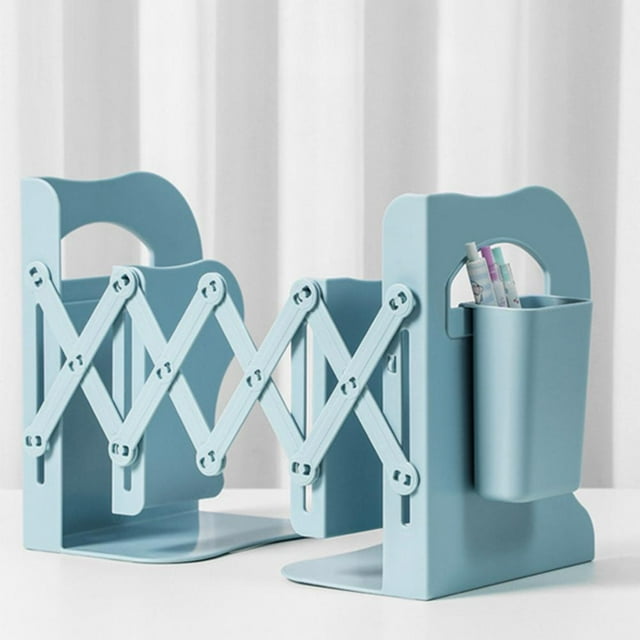 Feltree Foldable Bookends Adjustable Book Holder for Desk Space Saving Desktop Book Shelf Organizer for Books Magazines DVDs