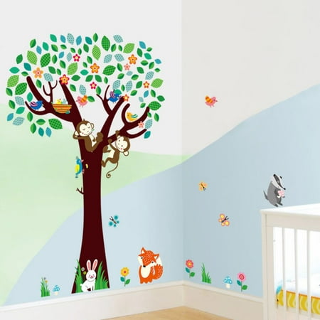 Removable Wall Decal Sticker Animals Tree Monkey Kid Baby Nursery Removable Wall Decal Sticker Animals Tree Monkey Kid Baby Nursery Room Decor