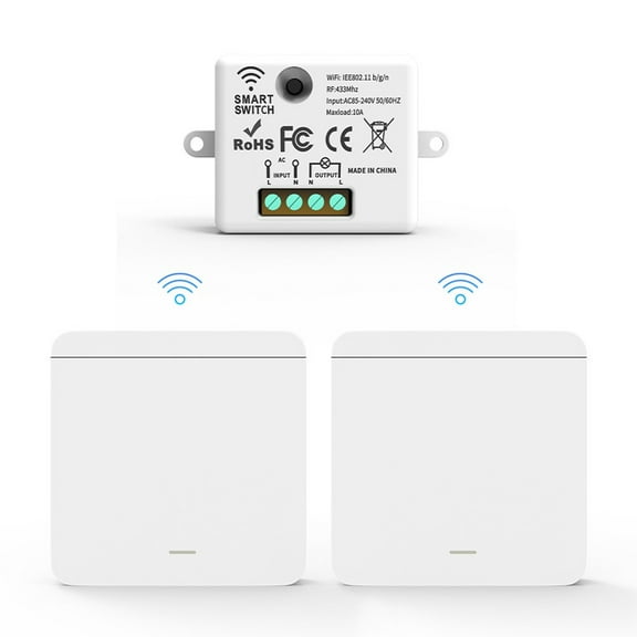 Wireless Remote Control Switch Battery Powered Intelligent Control Lighting Remote Control Round-Trip Switch Smart Wall Switches