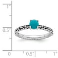 thumbnail image 5 of 925 Sterling Silver Stackable Expressions Antiqued Turquoise Ring Size: 9; for Adults and Teens; for Women and Men, 5 of 5