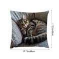 thumbnail image 3 of Funda de cojín con diseño de mascota | Funda de cojín decorativa cuadrada de poliéster | Funda de cojín para sofá de 45 x 45 cm con cremallera | Estampado animal multicolor para dormitorio y salón, 3 of 6