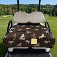 thumbnail image 3 of COEQINE Bag-Style Foldable Golf Cart Seat Cover, Compact Carry Design with Handle, Universal 51.2"x30.3" for Most 2-Seaters, Quilted Polyester, 4 Front Pockets, Brown Horse Print, 3 of 8